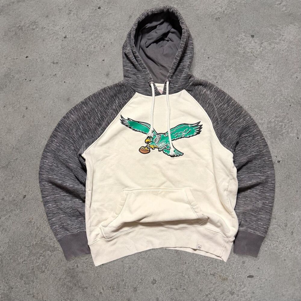 Y2K 2000’s Kelly Green Eagles Hoodie Two Tone Mens Size Large